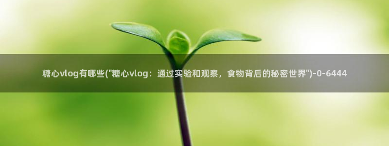 糖心vlog黄色网站：糖心vlog有哪些(\